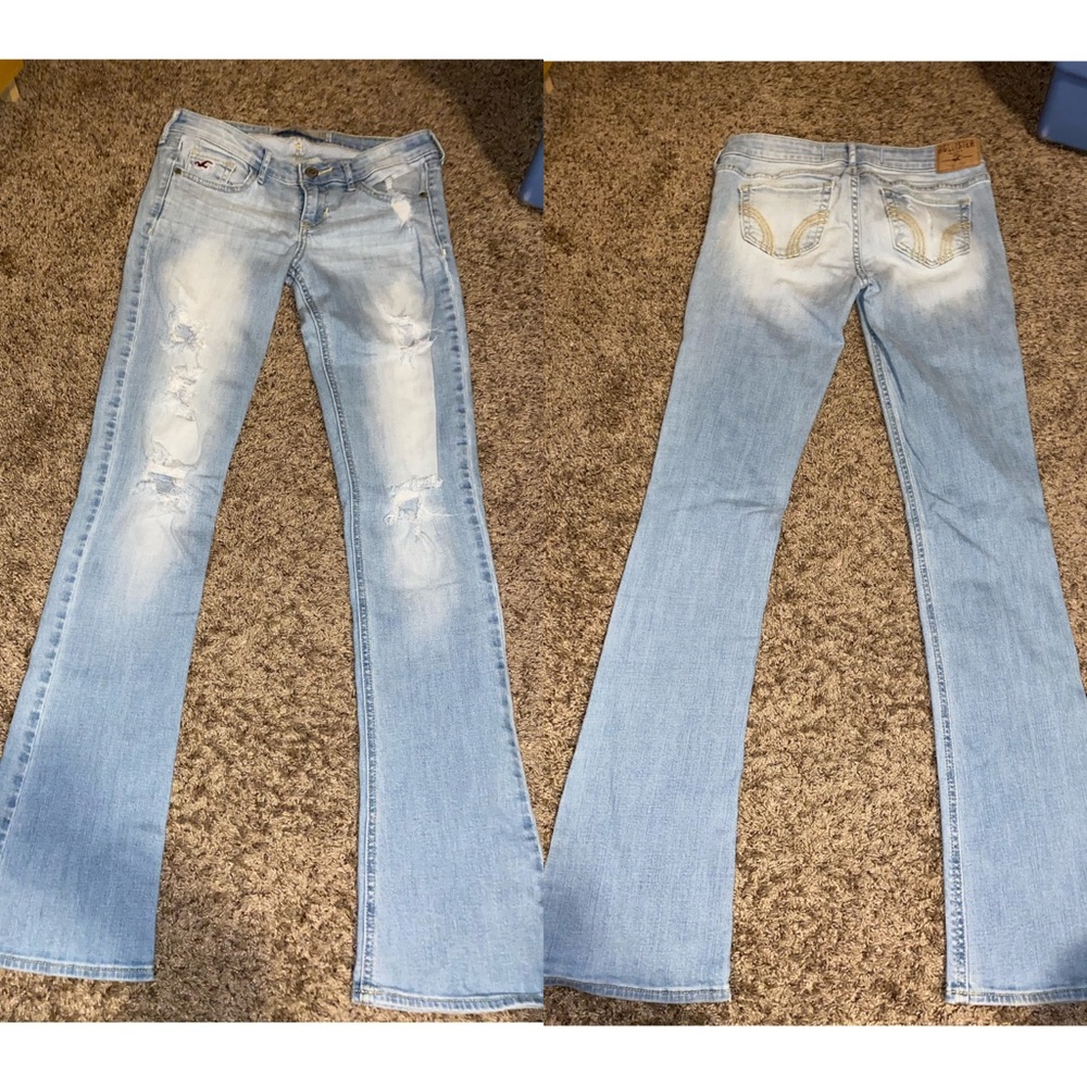 Hollister Distressed Flare/Wide Leg Jeans